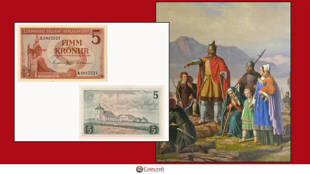 Iceland Bankote Kronur Honouring Ingolfur Arnarson (Norse Settler)